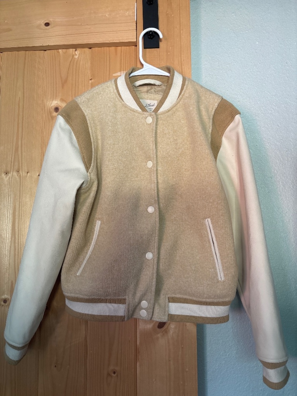 Cream Bomber Jacket